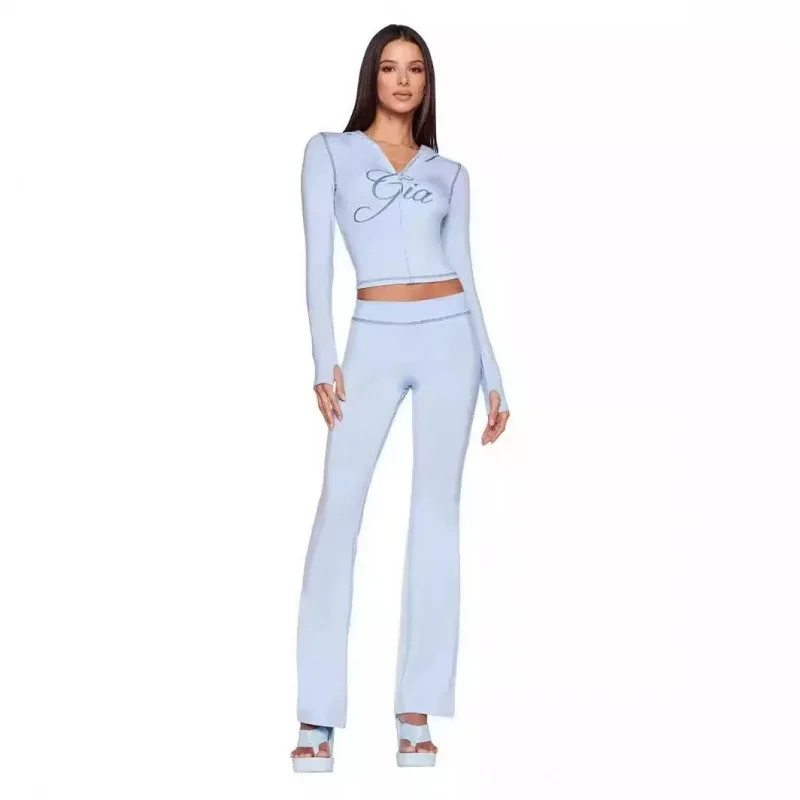 2025 iamgia pink cotton zipper hooded long sleeved high stretch top low waist micro flared pants for women
2025 iamgia pink cotton zipper hooded long sleeved high stretch top low waist micro flared pants for women