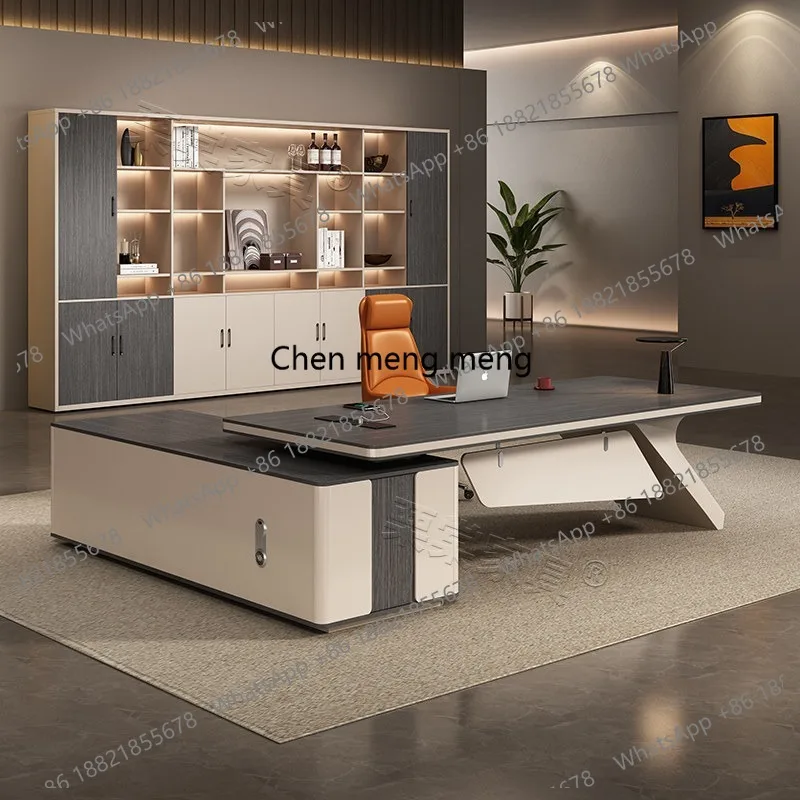 Light luxury boss desk, simple and modern president desk, large class desk manager, office desk and chair combination
Light luxury boss desk, simple and modern president desk, large class desk manager, office desk and chair combination