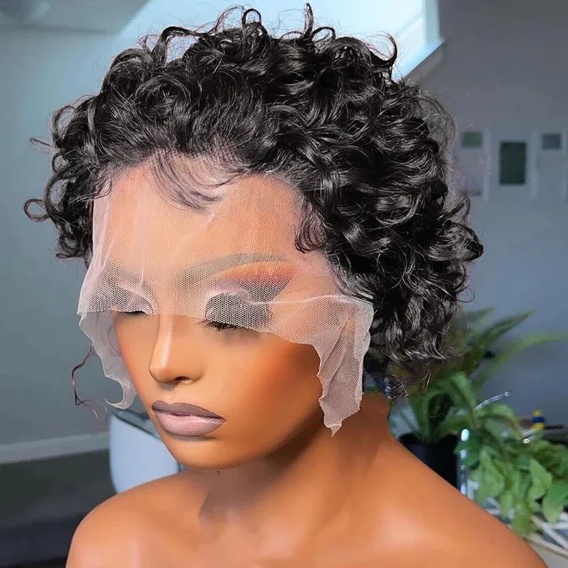 Pixie Cut Wigs Human HaiShort Curly Lace Front Human Hair Wigs For Women Brazilian Water Wave Bob Wig 13x1 Transparent Lace Wigs
Pixie Cut Wigs Human HaiShort Curly Lace Front Human Hair Wigs For Women Brazilian Water Wave Bob Wig 13x1 Transparent Lace Wigs