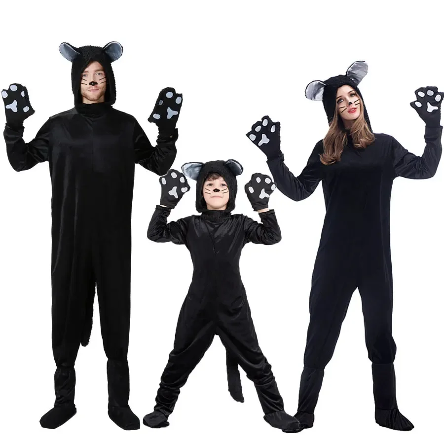 Halloween Purim Party Costumes Plus Size Loose Animal Black Cat Costume Cosplay Catsuit Jumpsuit for Women Men Kids Boy
Halloween Purim Party Costumes Plus Size Loose Animal Black Cat Costume Cosplay Catsuit Jumpsuit for Women Men Kids Boy