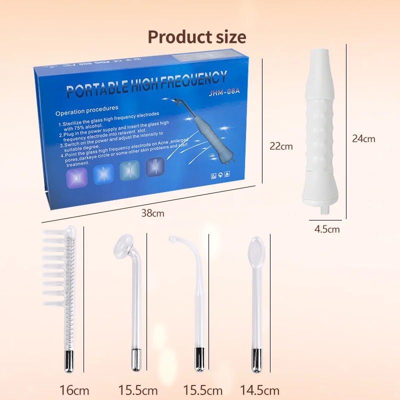 4-in-1 High Frequency Skin Treatment Rod Machine Portable Handheld for Acne Massage Skin Tightening Wrinkle Reduction Skin Care
4-in-1 High Frequency Skin Treatment Rod Machine Portable Handheld for Acne Massage Skin Tightening Wrinkle Reduction Skin Care