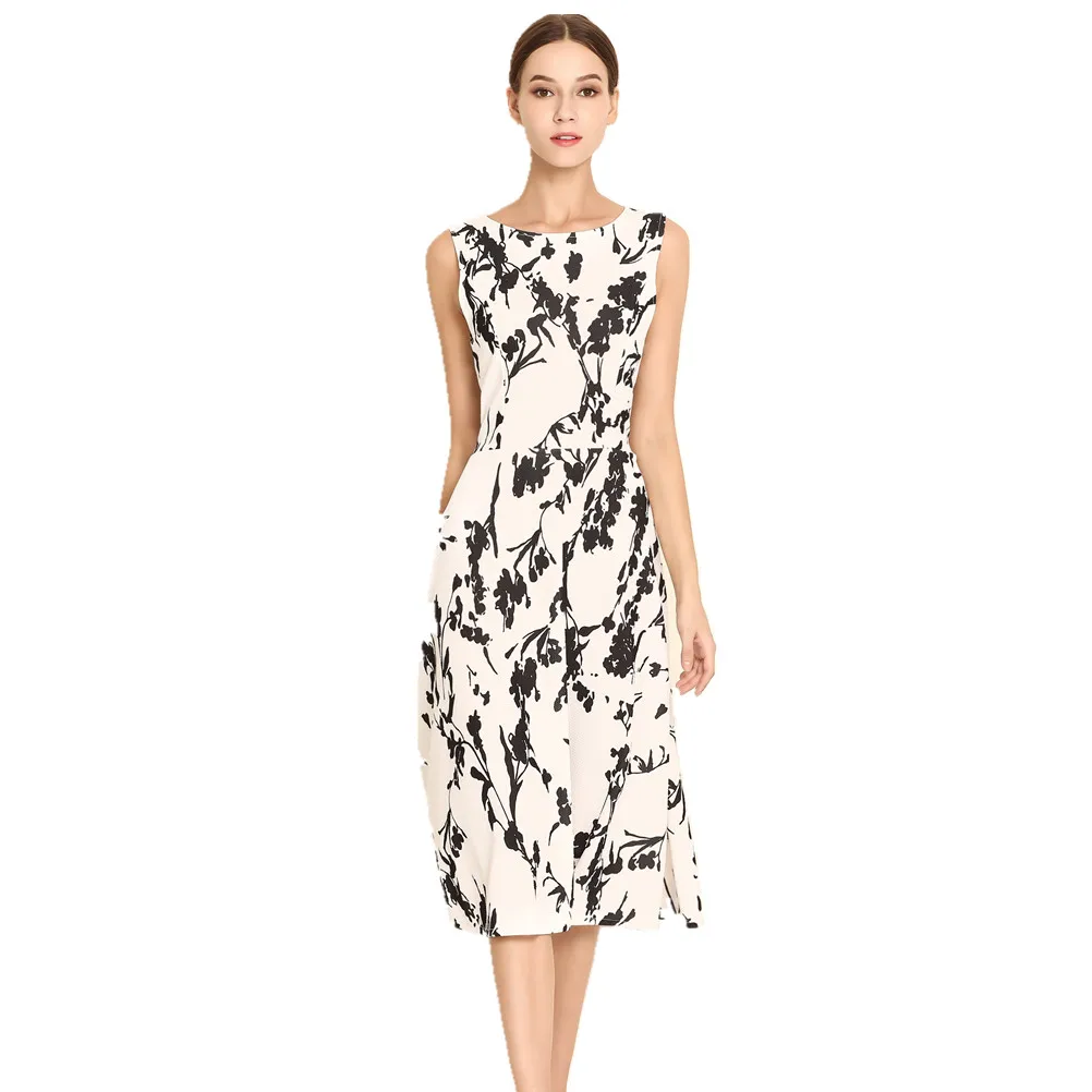 Hepburn Style Floral Printing Vintage Summer Dress New Women Sleeveless Large Swing Sexy Party Dress Plus Size S-3XL
Hepburn Style Floral Printing Vintage Summer Dress New Women Sleeveless Large Swing Sexy Party Dress Plus Size S-3XL