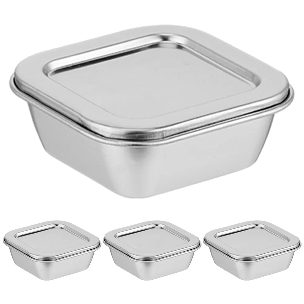 4 Pcs Food Containers with Lids Snack Kitchen Essentials Microwave Safe Stainless Steel Storage for Fridge
4 Pcs Food Containers with Lids Snack Kitchen Essentials Microwave Safe Stainless Steel Storage for Fridge