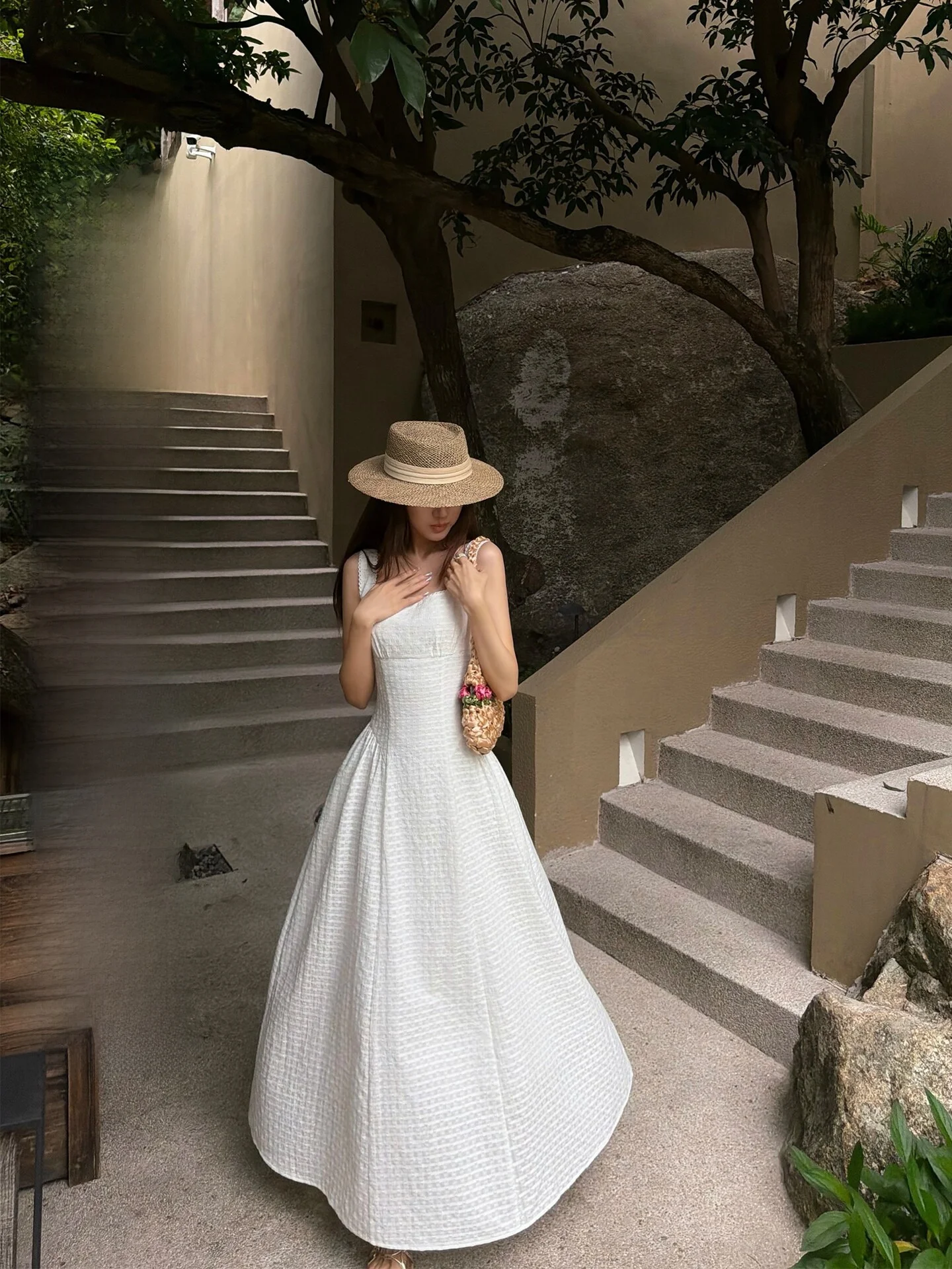 Casual White Sleeveless Square Neck Print Dress round Dance Style Polyester Fiber Spring Season A-Line Skirt Midi Dress
Casual White Sleeveless Square Neck Print Dress round Dance Style Polyester Fiber Spring Season A-Line Skirt Midi Dress