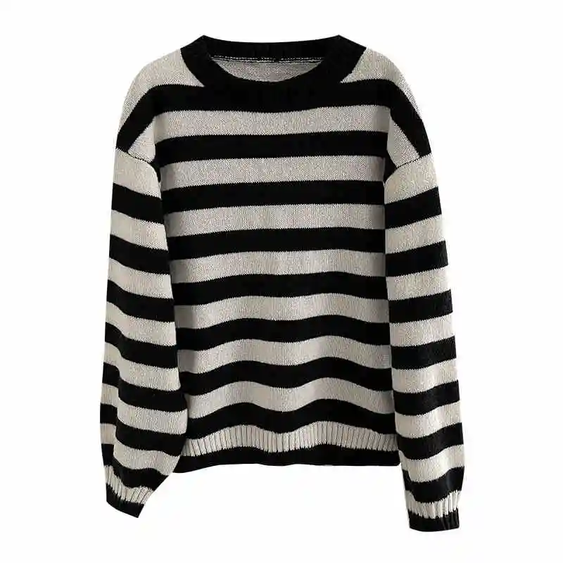 Women's Sweater Autumn Winter New Loose Lantern Sleeve Striped Sweaters Korean Versatile O-neck Warm Knitted Pullover
Women's Sweater Autumn Winter New Loose Lantern Sleeve Striped Sweaters Korean Versatile O-neck Warm Knitted Pullover