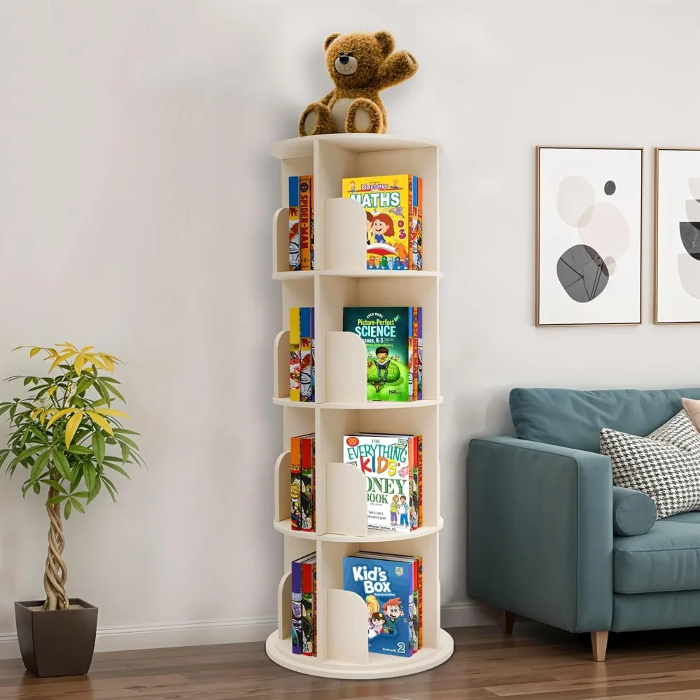 4-Tier 360° Spinning Bookcase Tower, Solid Pine Wood, 16 Cubbies, Toddler Bookshelf Organizer & Lazy-S
4-Tier 360° Spinning Bookcase Tower, Solid Pine Wood, 16 Cubbies, Toddler Bookshelf Organizer & Lazy-S