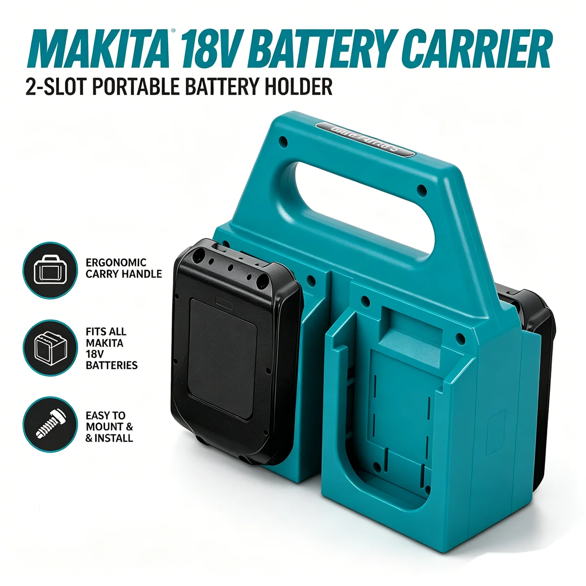 4/6 Slots Battery Holder Organizer with Handle for Makita 18V 14.4V LXT BL1830 BL1850 BL1860 BL1430 Li-ion Battery Storage Rack
4/6 Slots Battery Holder Organizer with Handle for Makita 18V 14.4V LXT BL1830 BL1850 BL1860 BL1430 Li-ion Battery Storage Rack