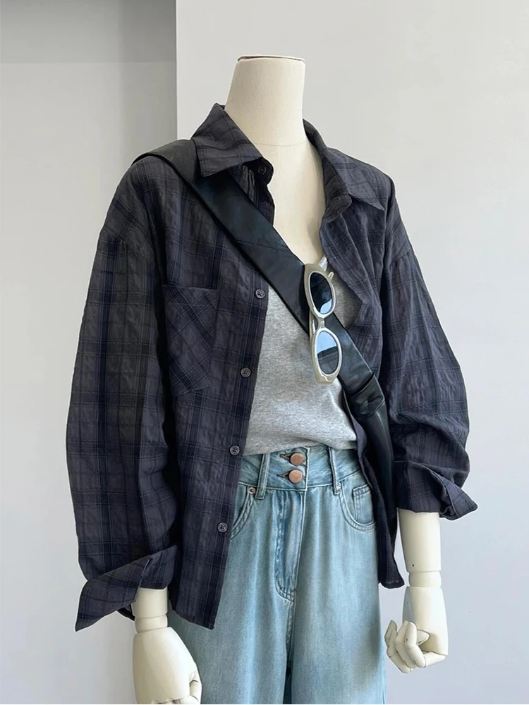 Retro Linen Plaid Sun Protection Shirt Women's Summer Thin Loose Lazy Style Long Sleeve Top Coat Korean Style Commute Wind
Retro Linen Plaid Sun Protection Shirt Women's Summer Thin Loose Lazy Style Long Sleeve Top Coat Korean Style Commute Wind