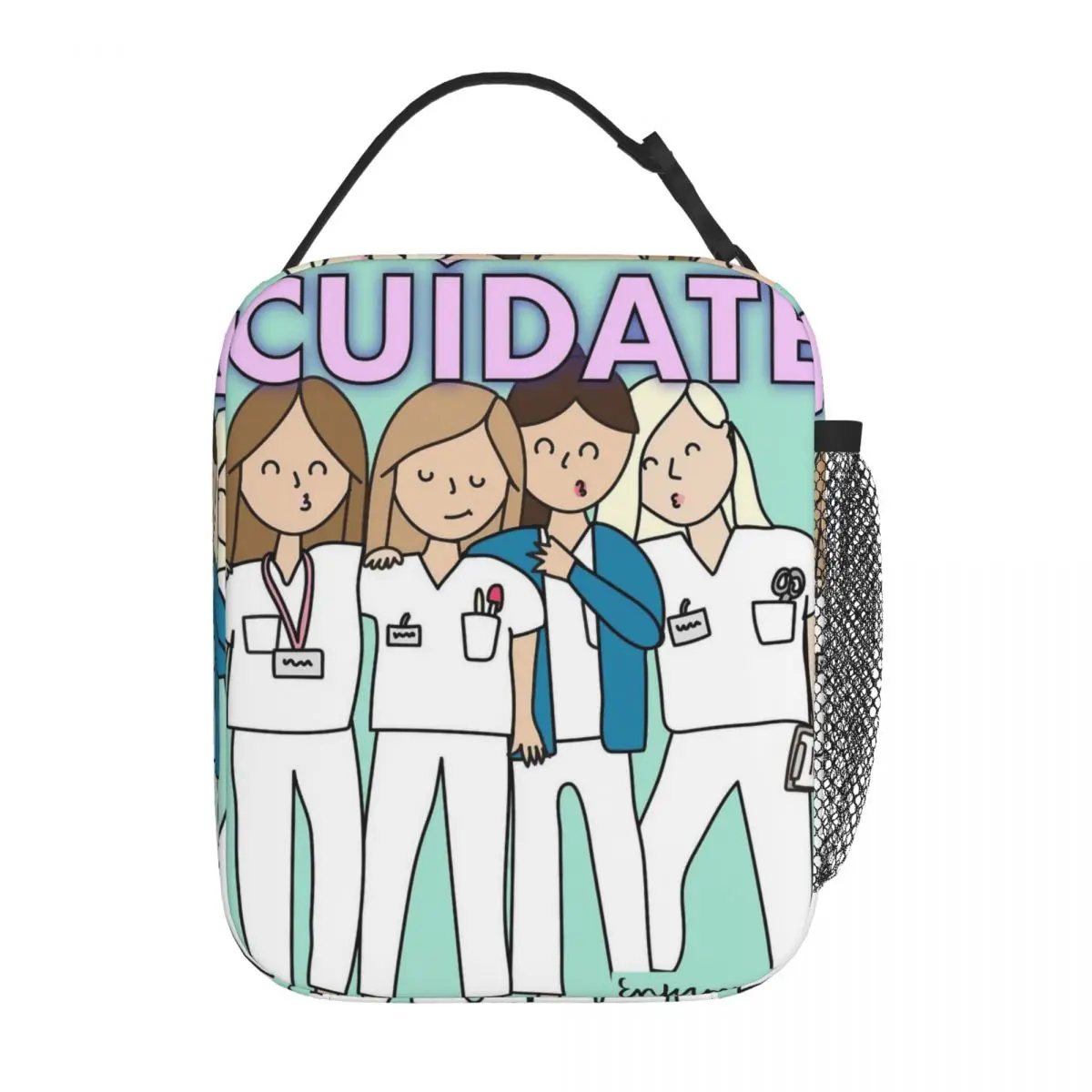 Four Nurse Cartoon Printed Insulated Lunch Bags Enfermera En Apuros Food Container Portable Thermal Cooler Lunch Box For Work
Four Nurse Cartoon Printed Insulated Lunch Bags Enfermera En Apuros Food Container Portable Thermal Cooler Lunch Box For Work