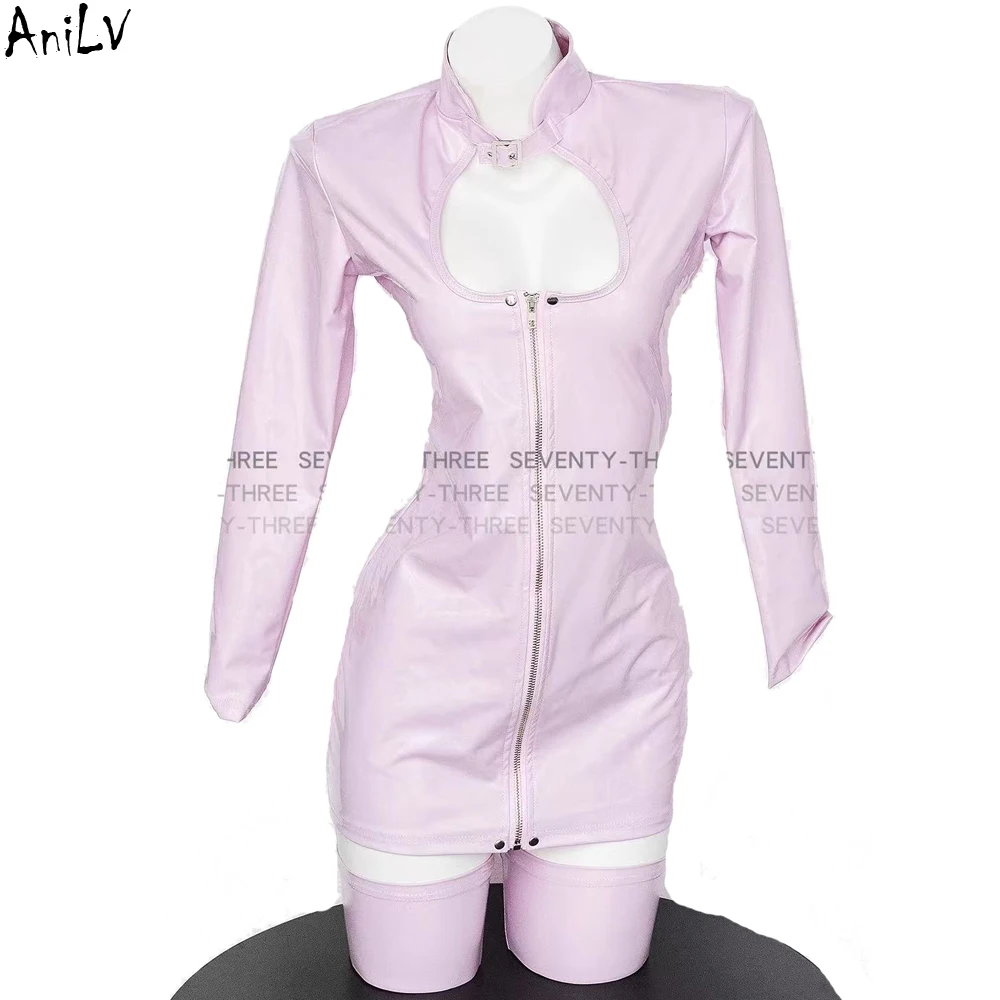 AniLV Punk Cyber Motorcycle Girl Leather Uniform Laser Dazzling Color Tight Dress Stockings Outfit Clothes Cosplay Costumes
AniLV Punk Cyber Motorcycle Girl Leather Uniform Laser Dazzling Color Tight Dress Stockings Outfit Clothes Cosplay Costumes
