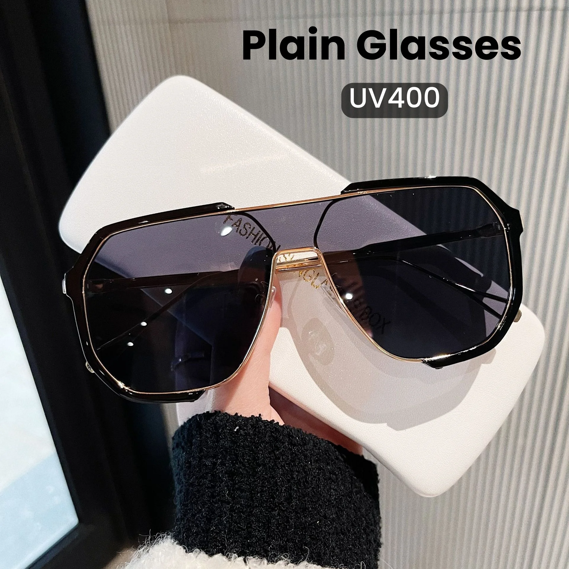 Fashionable and Trendy Double Beam Integrated Sunglasses Personalized Oversized Frames UV400 Outdoor Driving with Eye Protection
Fashionable and Trendy Double Beam Integrated Sunglasses Personalized Oversized Frames UV400 Outdoor Driving with Eye Protection