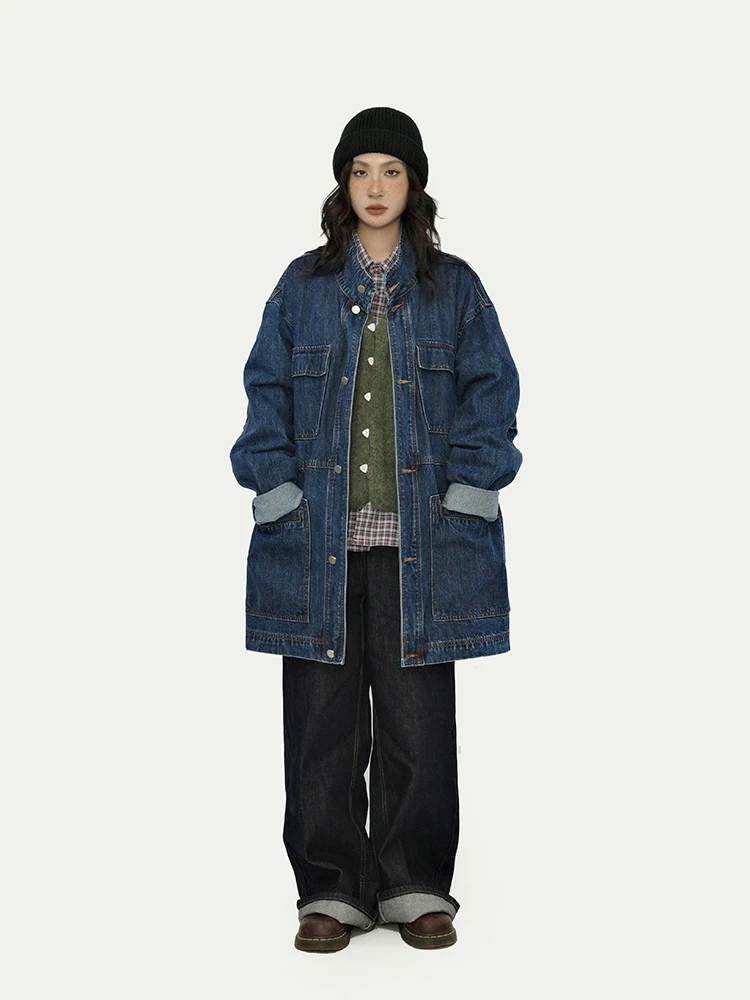 Gulu Oh ретро японская джинсовая ветровка со свободной талией Jaet мужское пальто средней длины синяя уличная одежда из смеси хлопка и полиэстера
Gulu Oh ретро японская джинсовая ветровка со свободной талией Jaet мужское пальто средней длины синяя уличная одежда из смеси хлопка и полиэстера