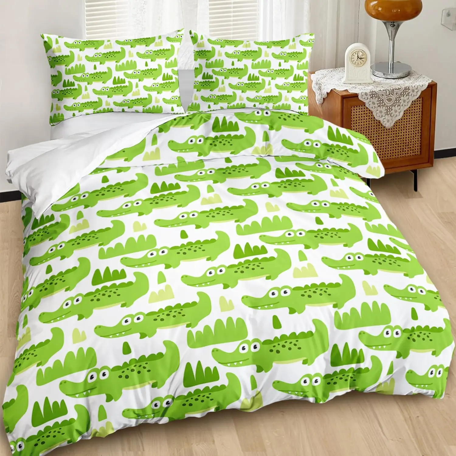 Crocodile Duvet Cover, Wild Alligator Bedding Set for Teens Adult Bedroom Decor, Wildlife Style Horror Animal Comforter Cover
Crocodile Duvet Cover, Wild Alligator Bedding Set for Teens Adult Bedroom Decor, Wildlife Style Horror Animal Comforter Cover