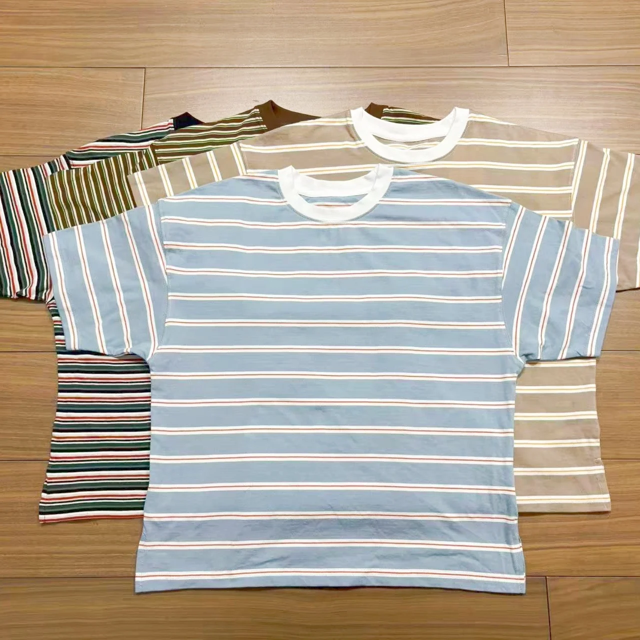 Sweet Style Knitted Cotton Short Sleeve T-Shirt Women's Loose Fit round Neck Fashionable Summer New Arrival Striped Top
Sweet Style Knitted Cotton Short Sleeve T-Shirt Women's Loose Fit round Neck Fashionable Summer New Arrival Striped Top