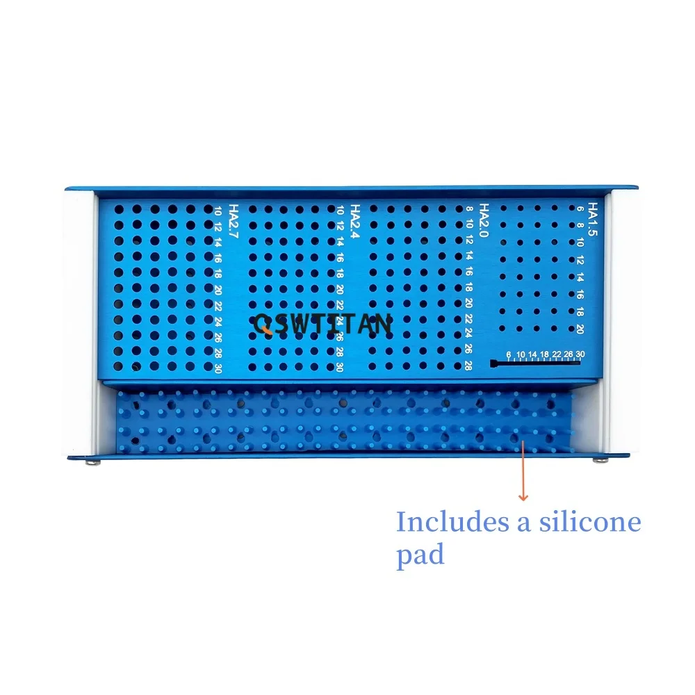 Orthopedic Screw Box Screws Rack Sterilization Box for Mini Orthopedic 1.5/2.0/2.4/2.7mm Orthopedic Surgical Instruments Pet
Orthopedic Screw Box Screws Rack Sterilization Box for Mini Orthopedic 1.5/2.0/2.4/2.7mm Orthopedic Surgical Instruments Pet
