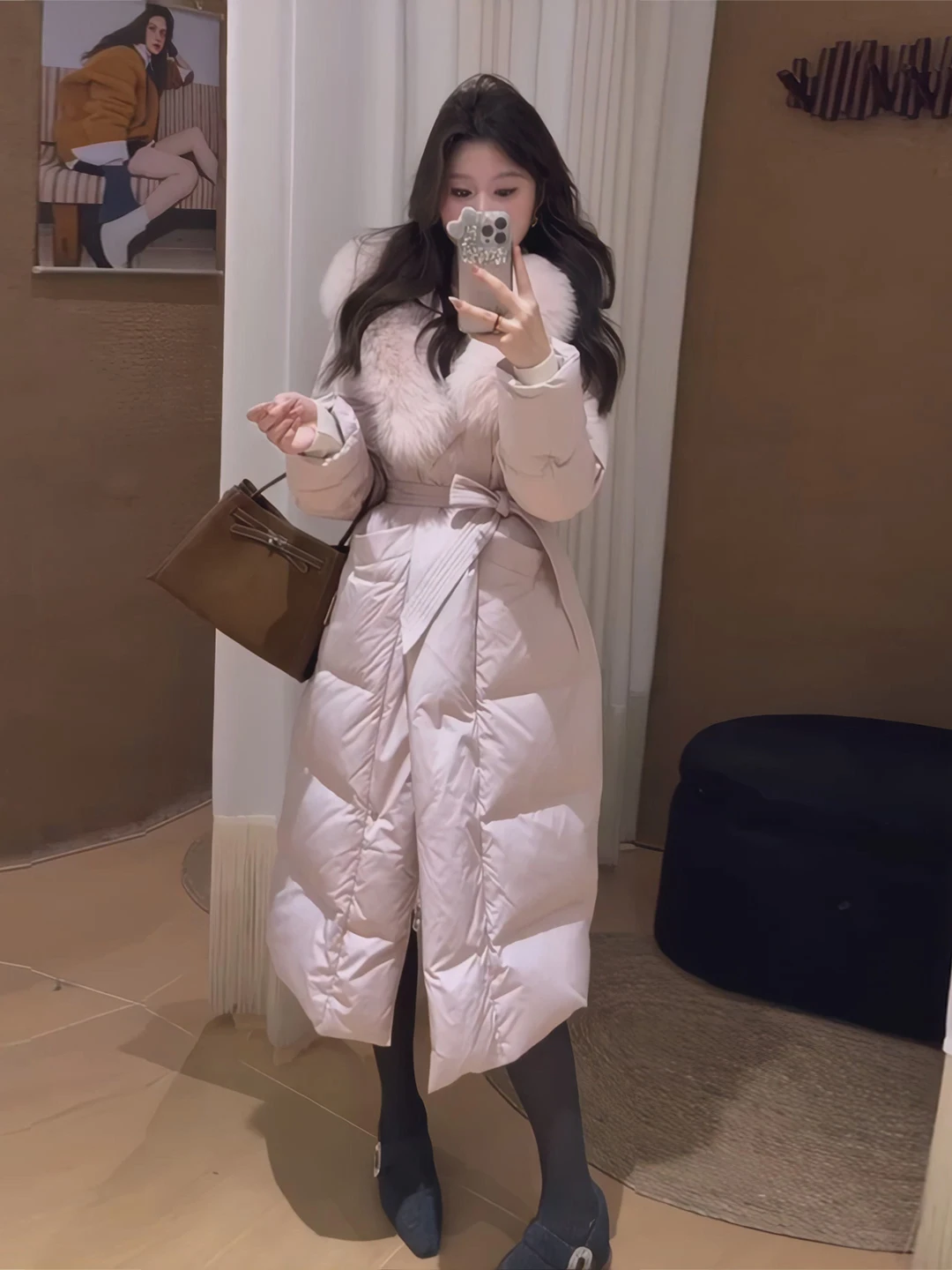 Pink Fur Collar down Jaet Women's Winter Thiened Warm Waist-Cinching Midi Coat Commute Sle White Du down Filling
Pink Fur Collar down Jaet Women's Winter Thiened Warm Waist-Cinching Midi Coat Commute Sle White Du down Filling