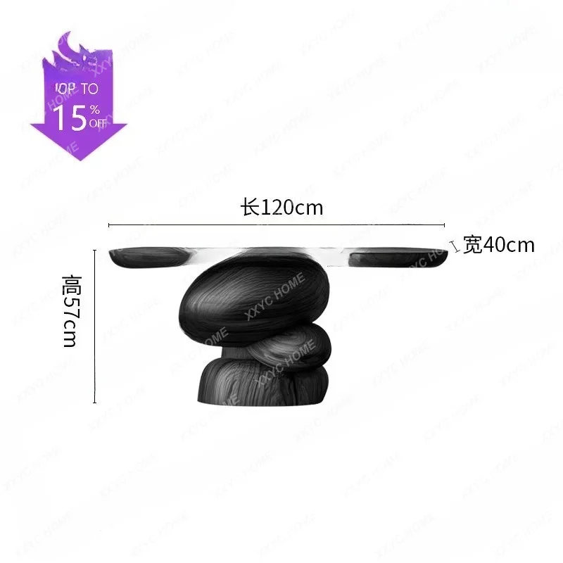L Black solid wood entrance table Art design Senior entrance table Wall view table
L Black solid wood entrance table Art design Senior entrance table Wall view table