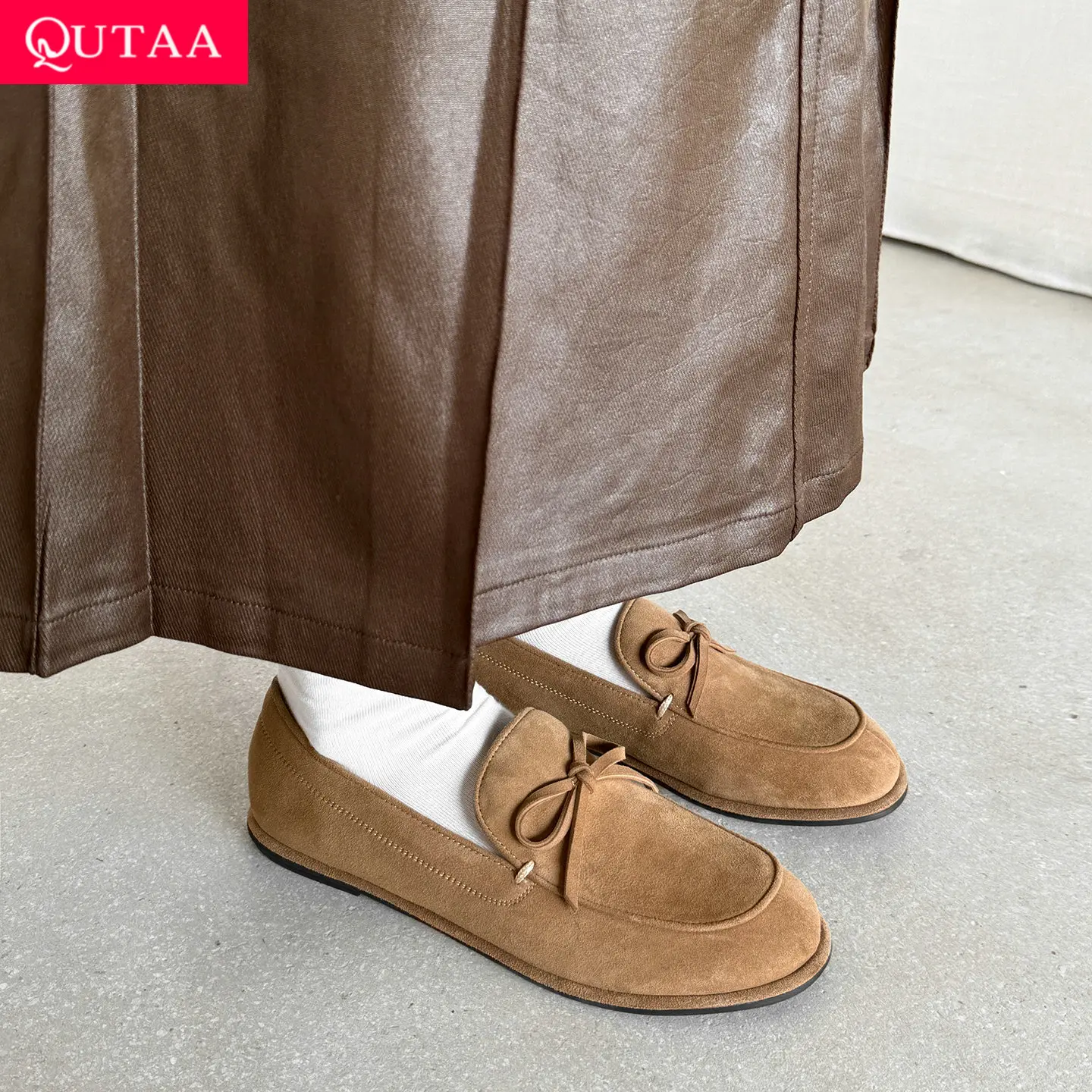 QUTAA 2026 News Fashion Women Flats Shoes Kid Suede Woman Spring Ballet Casual Loafers Shoes Bow Round Toe Ladies Dress 34-41
QUTAA 2026 News Fashion Women Flats Shoes Kid Suede Woman Spring Ballet Casual Loafers Shoes Bow Round Toe Ladies Dress 34-41