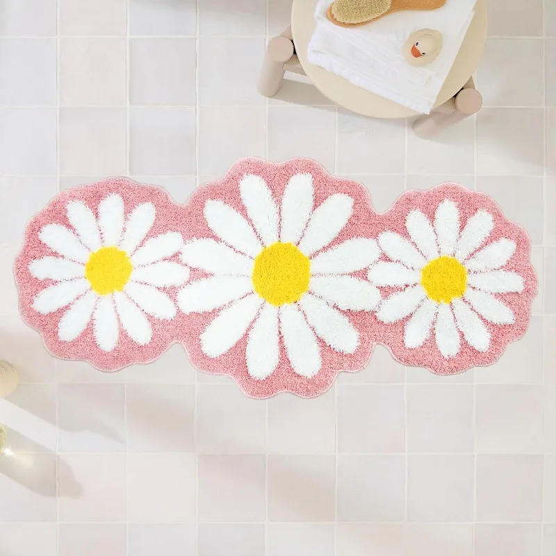 Pink Long Bathroom Rug, Bedroom Area Rug Runner, Daisy Pink Bathroom Mat Cute Flower Bathroom Runner Rug Floral Bathmat
Pink Long Bathroom Rug, Bedroom Area Rug Runner, Daisy Pink Bathroom Mat Cute Flower Bathroom Runner Rug Floral Bathmat