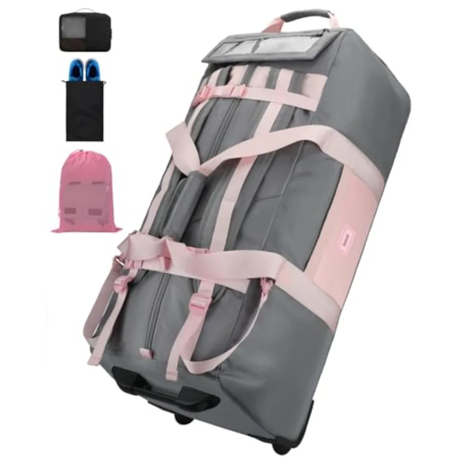 Foldable Rolling Duffle Bag with Wheels Travel Wheeled Duffle Bag with Backpack Straps, Shoes Compartment Waterproof Bag for Gy
Foldable Rolling Duffle Bag with Wheels Travel Wheeled Duffle Bag with Backpack Straps, Shoes Compartment Waterproof Bag for Gy