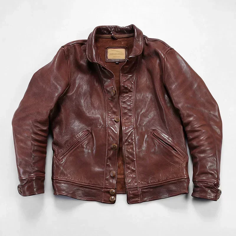 High Quality Moto Biker Outdoor Leisure Slim Fit Zip Vintage Genuine Leather Clothings Men's Real Goatskin Jackets Plus Size
High Quality Moto Biker Outdoor Leisure Slim Fit Zip Vintage Genuine Leather Clothings Men's Real Goatskin Jackets Plus Size