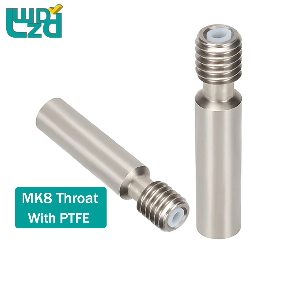 3/5pcs MK8 Throat With PTFE Tube Stainless Steel Heatbreak MK8 Hotend M6 Thread For 1.75mm Filament 3D Printer Parts
3/5pcs MK8 Throat With PTFE Tube Stainless Steel Heatbreak MK8 Hotend M6 Thread For 1.75mm Filament 3D Printer Parts