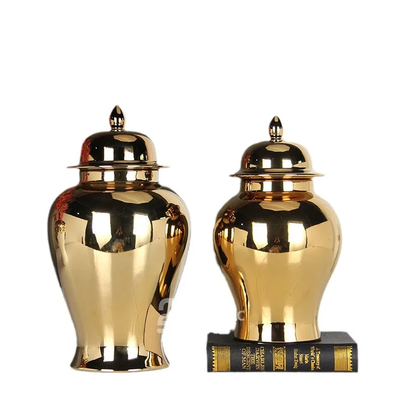 Light luxury electroplated ceramic general jar, home entrance vase flower insert handicraft ornament, hotel sample room soft
Light luxury electroplated ceramic general jar, home entrance vase flower insert handicraft ornament, hotel sample room soft