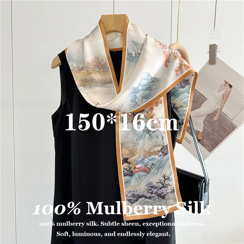 Multi-use Neckerchief Double Layer Silk Neck Scarf 100% Real Silk Versatile Bag Ribbon Thin Narrow Long Hijab Headband Hairband
Multi-use Neckerchief Double Layer Silk Neck Scarf 100% Real Silk Versatile Bag Ribbon Thin Narrow Long Hijab Headband Hairband