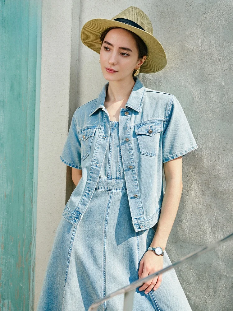 Navigare Women's ort Sve irt Casual Sle Cotton Lyocell Denim Jaet Summer New Arrival Versatile Small Sail Boat Design
Navigare Women's ort Sve irt Casual Sle Cotton Lyocell Denim Jaet Summer New Arrival Versatile Small Sail Boat Design