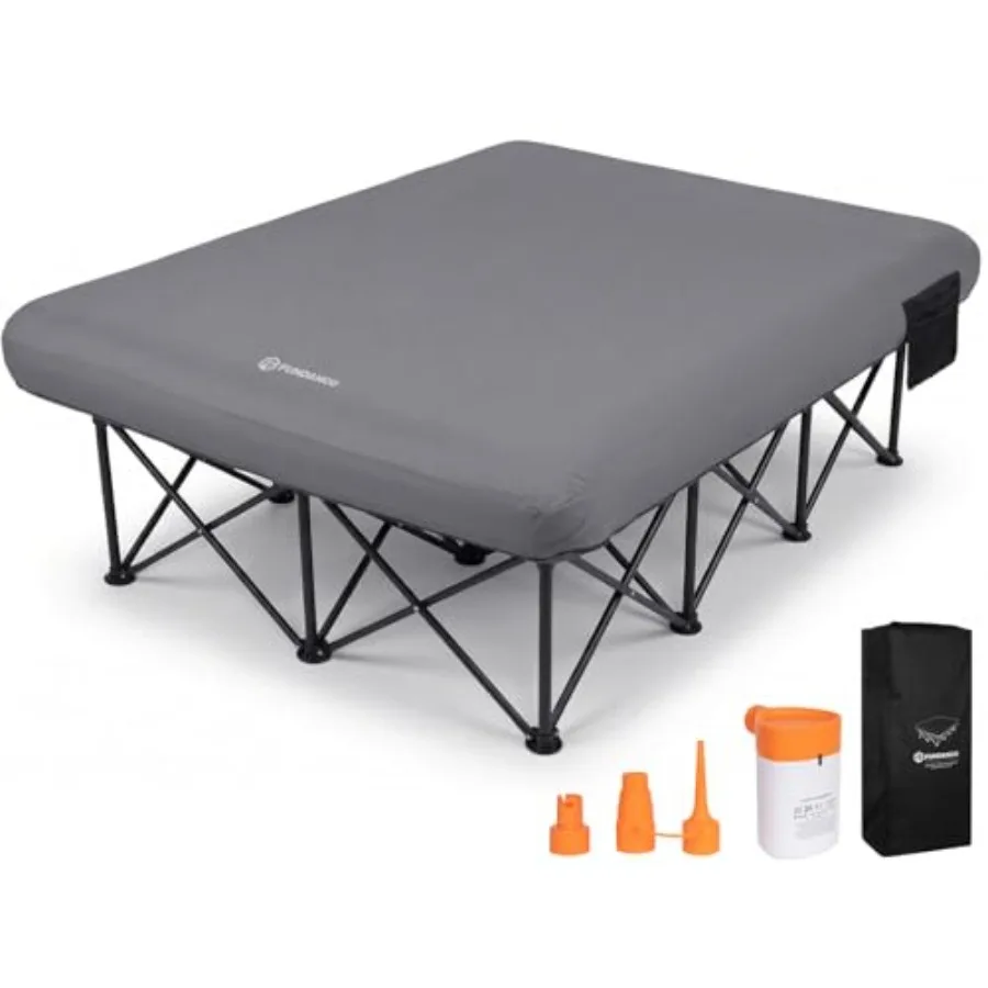 Queen Camping Cot with Electric Pump Inflatable Air Mattress Bed with Removable and Washable Cover Folding Frame Cup Holders Ca
Queen Camping Cot with Electric Pump Inflatable Air Mattress Bed with Removable and Washable Cover Folding Frame Cup Holders Ca
