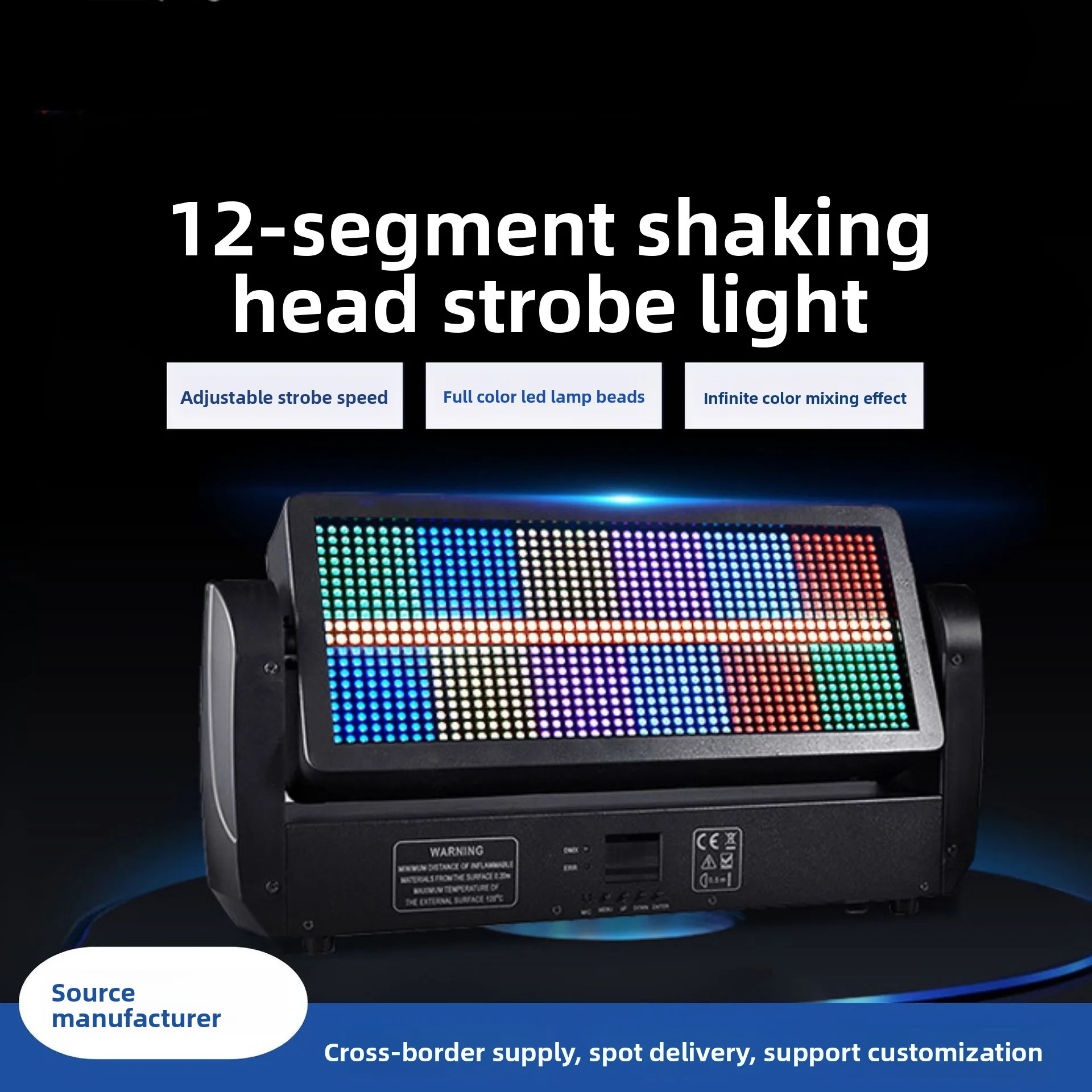 Cross-border 12 segments 960 shaking head strobe lights, stage, bar ktv atmosphere dyeing flash bouncing flash lights
Cross-border 12 segments 960 shaking head strobe lights, stage, bar ktv atmosphere dyeing flash bouncing flash lights