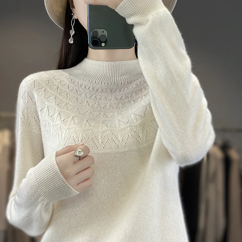 2024 New Line Of Garment Hollowed Out Half Height Women's High-grade Woolen Sweater 100% Pure Wool Multi-color Option WQ
2024 New Line Of Garment Hollowed Out Half Height Women's High-grade Woolen Sweater 100% Pure Wool Multi-color Option WQ