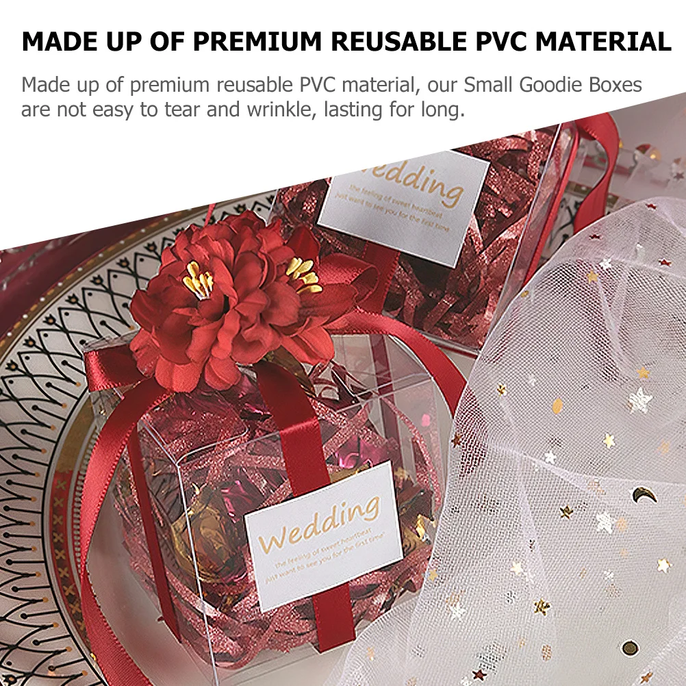 20Pcs Wedding Candy Boxes Transparent Reusable PVC Goodie Boxes for Party Favors Chocolate Storage Compact Design
20Pcs Wedding Candy Boxes Transparent Reusable PVC Goodie Boxes for Party Favors Chocolate Storage Compact Design