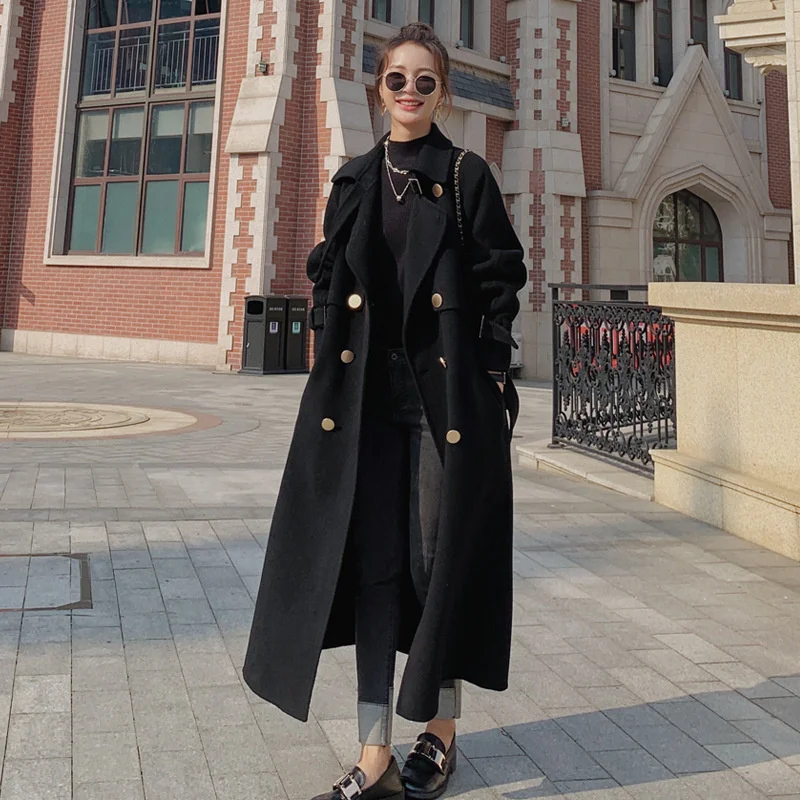 Fashion Black Woolen Coat 2022 Autumn And Winter New Loose Double-breasted Temperament Medium And Long Woolen Coat Women
Fashion Black Woolen Coat 2022 Autumn And Winter New Loose Double-breasted Temperament Medium And Long Woolen Coat Women