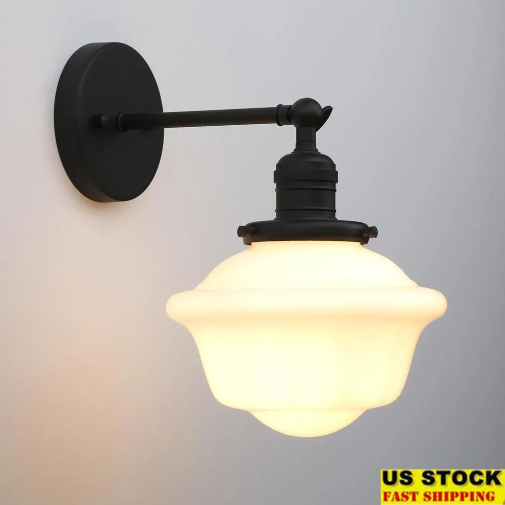 Vintage Wall Sconce Lamp Milk White Glass Shade Rustic Bathroom Lighting Indoor Vanity Fixture Living Room Bedroom Kitchen
Vintage Wall Sconce Lamp Milk White Glass Shade Rustic Bathroom Lighting Indoor Vanity Fixture Living Room Bedroom Kitchen