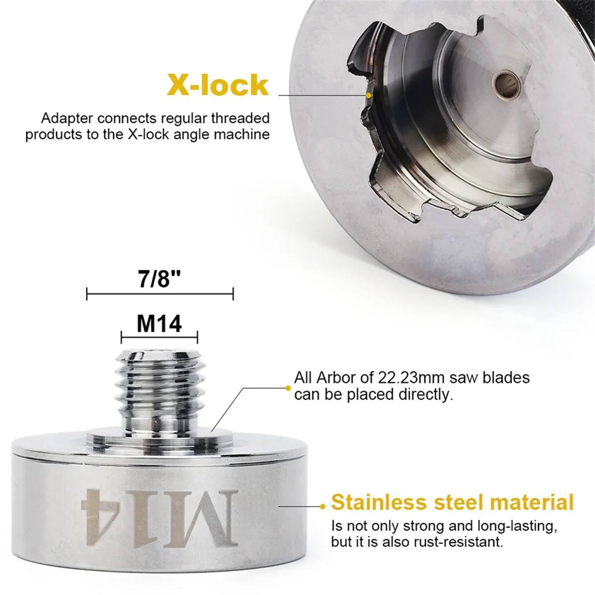 ABNJ Adapter for X LOCK to M14 Thread Apply to Cut Blade Disc Diamond Core Drill Bit XLOCK Adapter Universal Adapter
ABNJ Adapter for X LOCK to M14 Thread Apply to Cut Blade Disc Diamond Core Drill Bit XLOCK Adapter Universal Adapter