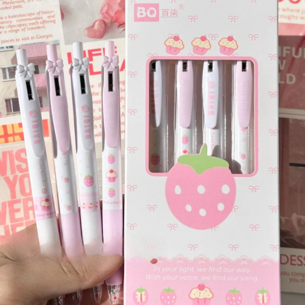 4pc/set Cute Strawberry Milk Retractable Gel Pen Ins Aesthetic Anti-Slip 0.5mm Black Ink Pen for Student Writing School Supplies
4pc/set Cute Strawberry Milk Retractable Gel Pen Ins Aesthetic Anti-Slip 0.5mm Black Ink Pen for Student Writing School Supplies