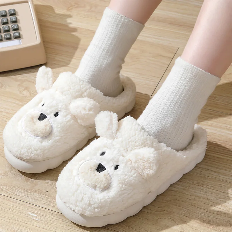 Cartoon Bear Indoor Home Cotton Slipper for Women 2026 Winter Plush Warm Soft Bottom Slippers Woman Lightweight Anti Slip Shoes
Cartoon Bear Indoor Home Cotton Slipper for Women 2026 Winter Plush Warm Soft Bottom Slippers Woman Lightweight Anti Slip Shoes