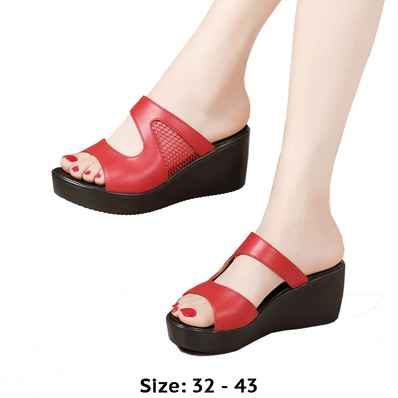 High quality summer wedge sandals for women 6cm mid heels new 2025 size 32 33 43 platform open toe elegant shoe black red white
High quality summer wedge sandals for women 6cm mid heels new 2025 size 32 33 43 platform open toe elegant shoe black red white
