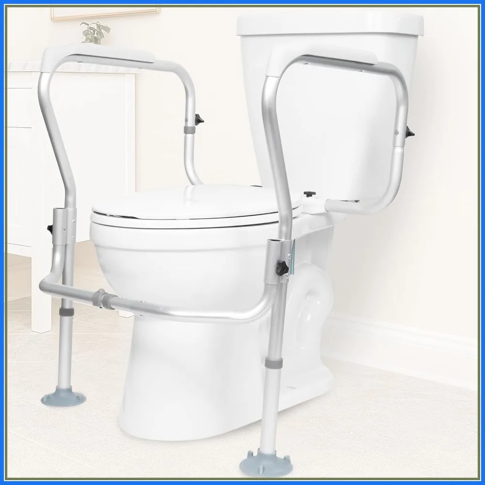 Toilet Safety Rail Frame - Grab Bars for Elderly, Disabled - Padded Handles - Stand Alone Bathroom Assist - Adjustable Non Slip
Toilet Safety Rail Frame - Grab Bars for Elderly, Disabled - Padded Handles - Stand Alone Bathroom Assist - Adjustable Non Slip
