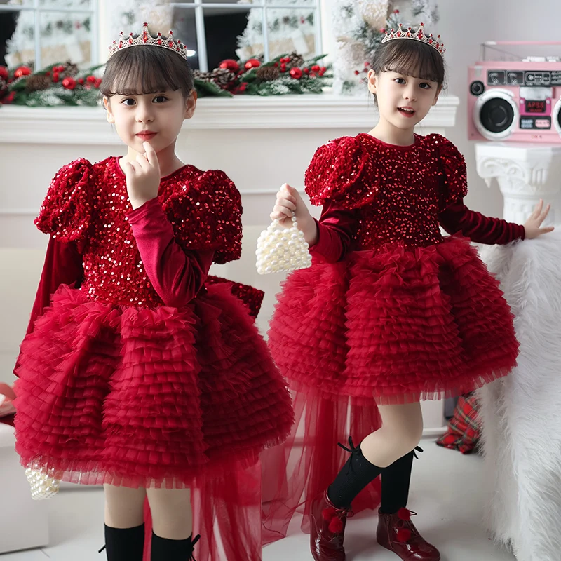 Girls Autumn Red Lantern Velvet Dresses Fashion Bow Gauze Dress For Kids Princess Clothes Children Party Wedding Jacket TR365
Girls Autumn Red Lantern Velvet Dresses Fashion Bow Gauze Dress For Kids Princess Clothes Children Party Wedding Jacket TR365
