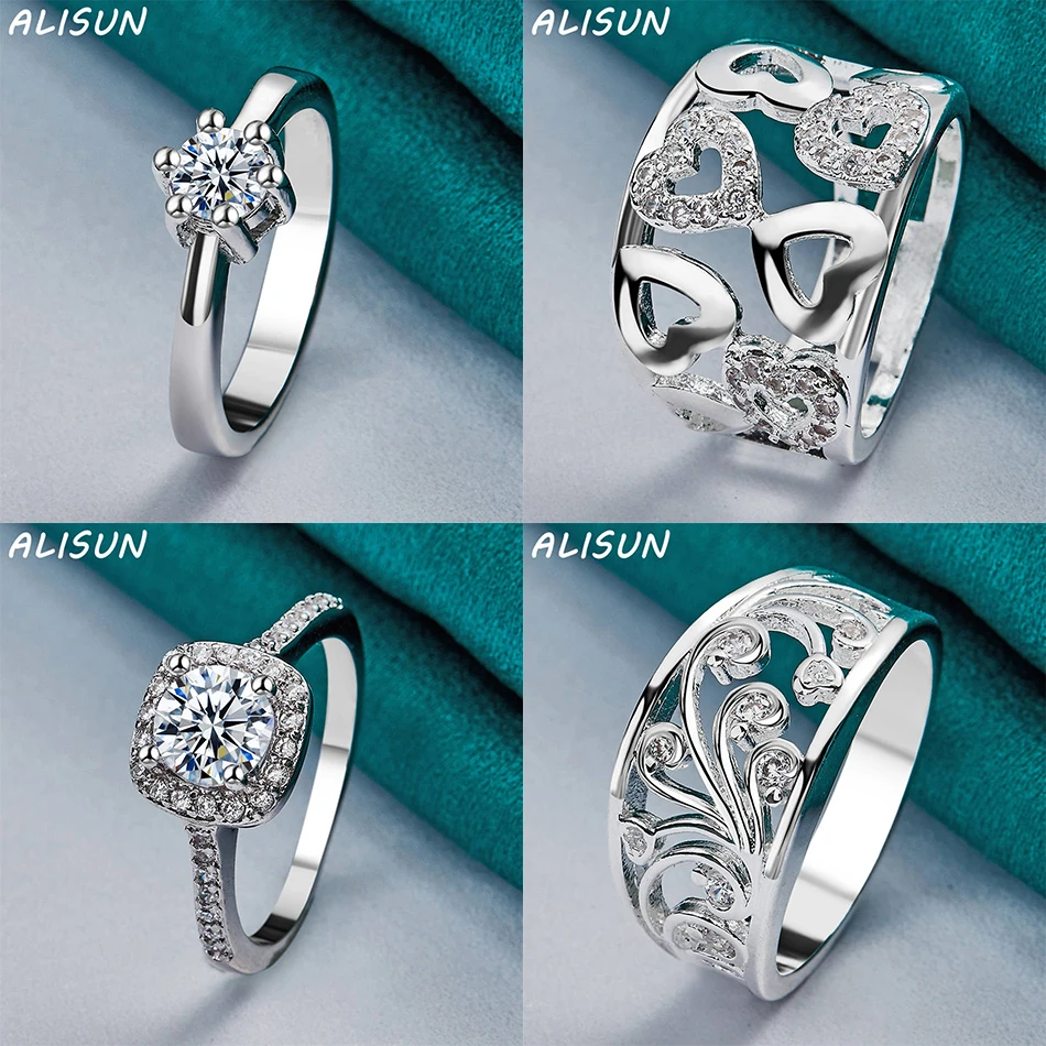 ALISUN 925 Sterling Silver Size 7-10 Geometric Ring For Women Men Fashion Jewelry Charm Grace Wedding Engagement Accessories
ALISUN 925 Sterling Silver Size 7-10 Geometric Ring For Women Men Fashion Jewelry Charm Grace Wedding Engagement Accessories