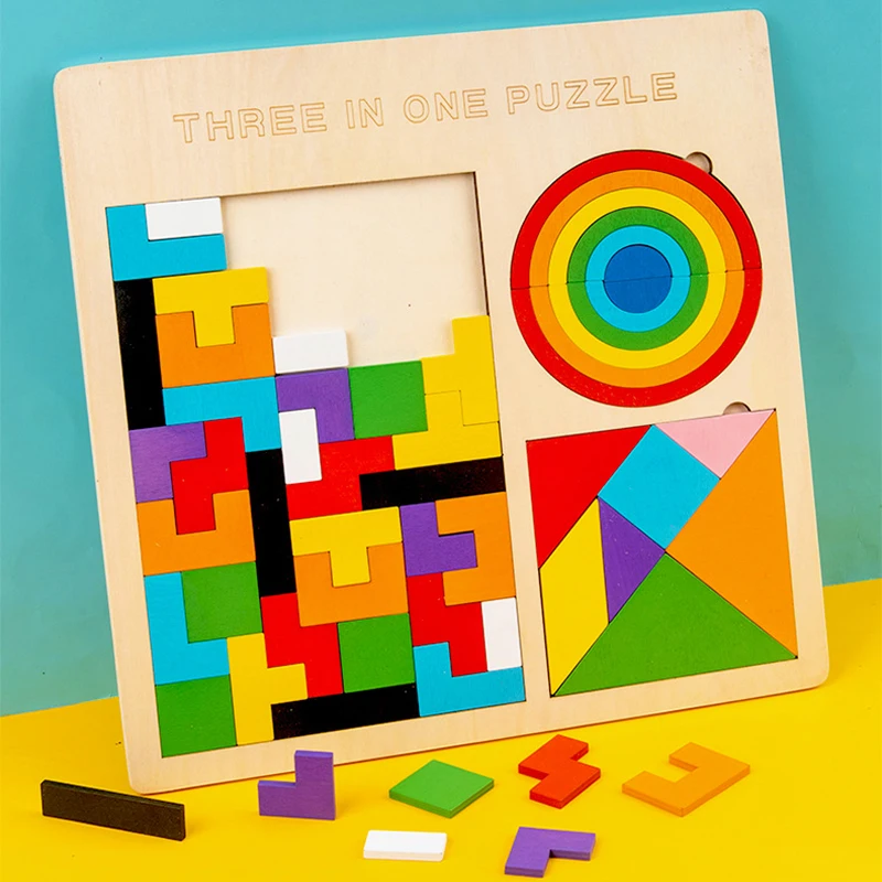 Colorful 3D Puzzle Wooden Children Toys Geometric Shape Magic Tangram Multifunctional Puzzle Board Early Educational Toy For Kid
Colorful 3D Puzzle Wooden Children Toys Geometric Shape Magic Tangram Multifunctional Puzzle Board Early Educational Toy For Kid