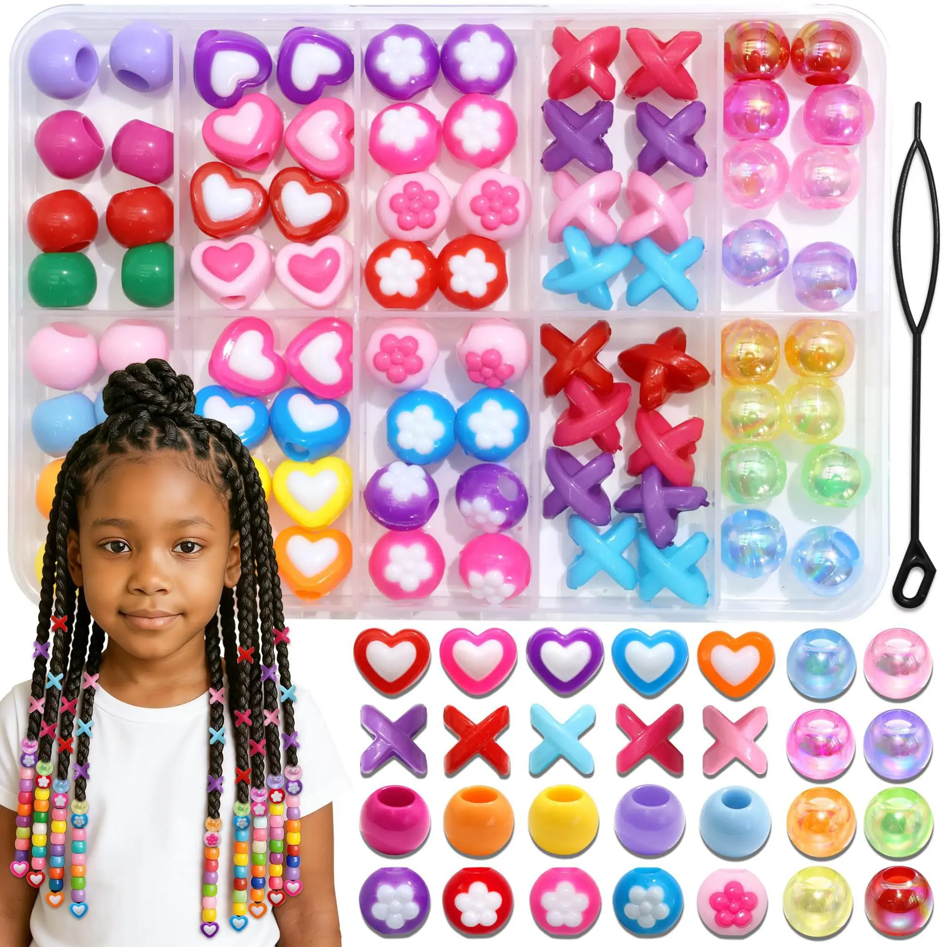 Acrylic Beads 80pcs African Hair Braiding Supplies Dreadlock Extension DIY Headwear Boxed Non Toxic Waterproof for Home Party
Acrylic Beads 80pcs African Hair Braiding Supplies Dreadlock Extension DIY Headwear Boxed Non Toxic Waterproof for Home Party