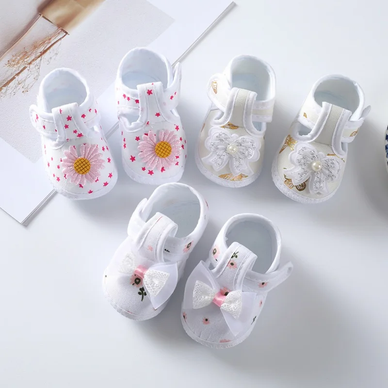 Summer Baby Girls' Canvas Shoes Newborn Crib Shoes Light Weight Flower Or Cute Bow Knot Decoration 0-12 M
Summer Baby Girls' Canvas Shoes Newborn Crib Shoes Light Weight Flower Or Cute Bow Knot Decoration 0-12 M