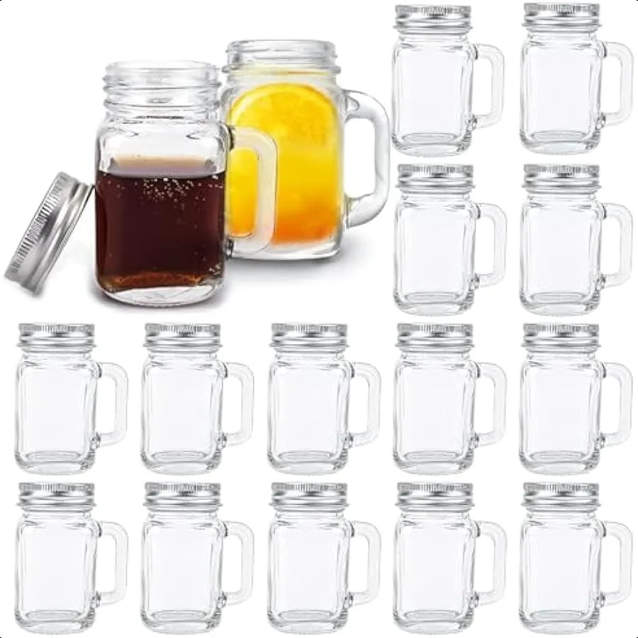 16 Pack 2 oz Mini Mason Jar Shot Glasses with Lids Glass Favor Jars for Drink Dessert Candle Craft
16 Pack 2 oz Mini Mason Jar Shot Glasses with Lids Glass Favor Jars for Drink Dessert Candle Craft