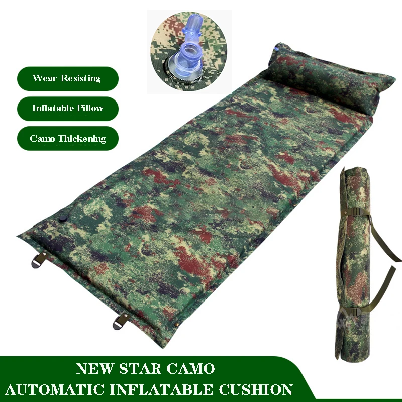 Tactical Camo Automatic Inflatable Warm Sleeping Pad Outdoor Spliceable Moisture proof Picnic Mat Camping Mattress With Pillow
Tactical Camo Automatic Inflatable Warm Sleeping Pad Outdoor Spliceable Moisture proof Picnic Mat Camping Mattress With Pillow