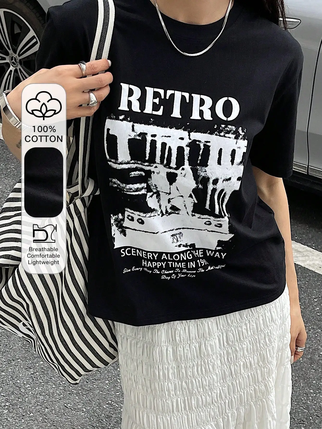 Top Mujer Graphic T Shirts Dazy-Less Loose Fit Short Sleeve T-Shirt with People and Letter Prints Summer,Graphic Tees
Top Mujer Graphic T Shirts Dazy-Less Loose Fit Short Sleeve T-Shirt with People and Letter Prints Summer,Graphic Tees