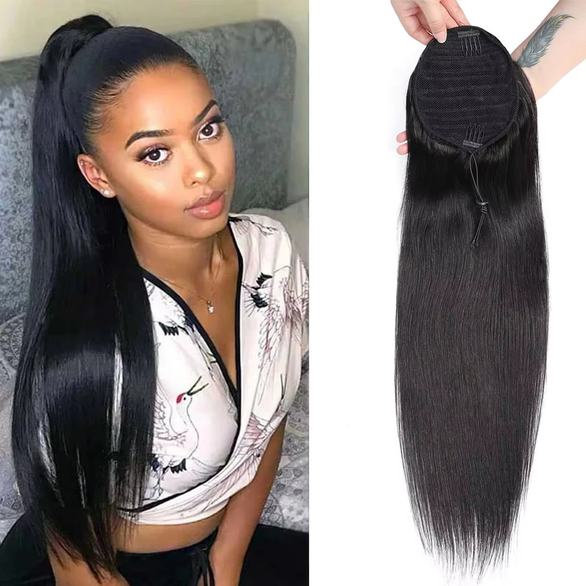 Drawstring Ponytail Human Hair Natural Silky Straight Ponytails Human Hair Extensions Clip In Hairpiece Remy Pony Tail For Women
Drawstring Ponytail Human Hair Natural Silky Straight Ponytails Human Hair Extensions Clip In Hairpiece Remy Pony Tail For Women