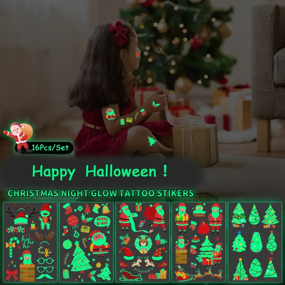 Cartoon Luminous Tattoo Stickers Glow in The Dark Decorations Christmas Tattoo Stickers Cute Disposable Halloween Fake Tatoo
Cartoon Luminous Tattoo Stickers Glow in The Dark Decorations Christmas Tattoo Stickers Cute Disposable Halloween Fake Tatoo